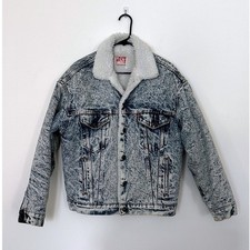 Vintage Levis 80s Sherpa Trucker Jacket Medium Acid Wash Denim USA Made 70609