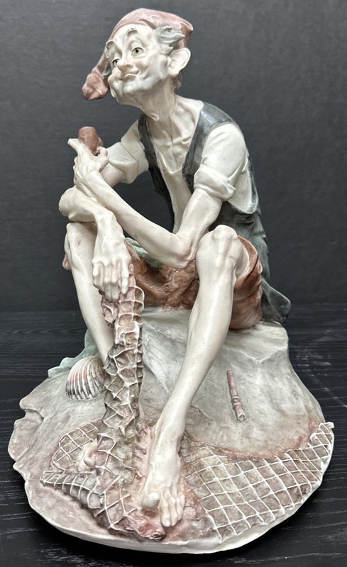 Giuseppe Armani Florence Fisherman Figurine Large Italy Italian Art