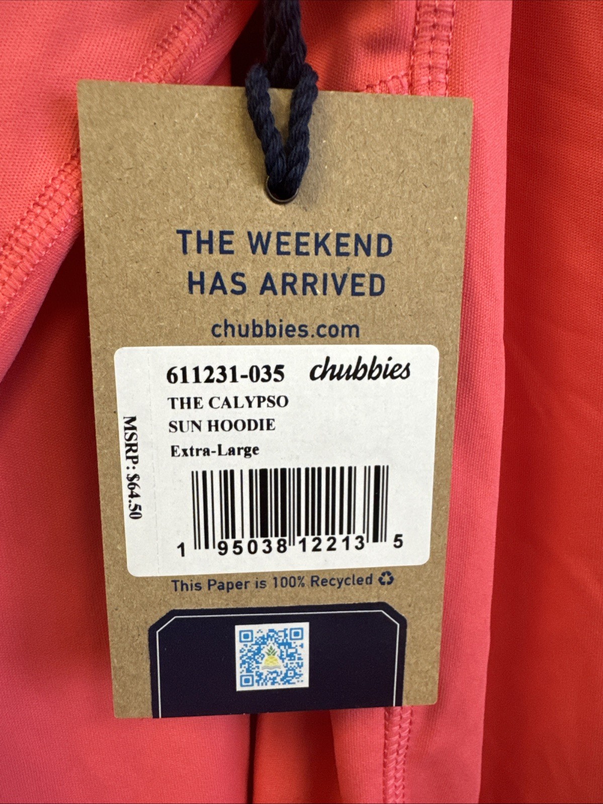 NWT Chubbies The Calypso Sun Hoodie Wave Runner Beach Boat XL