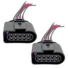 2 Pack Headlight Wiring Pigtail Connector Plug Cable 10pin 1J0973735 Compatible