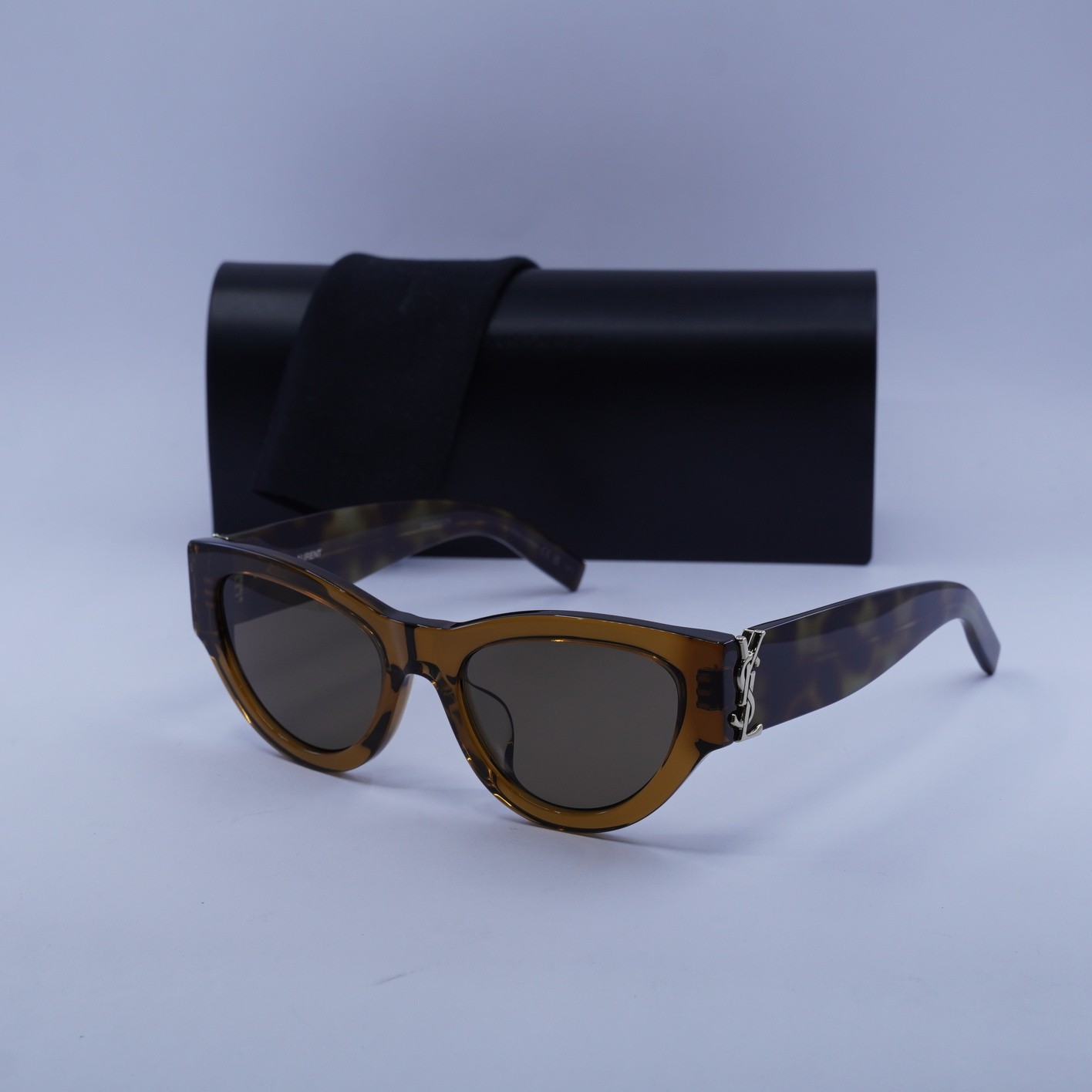 Saint Laurent SL M94 F 008 Occhiali da Sole Trasparente Marrone Avana Marrone 53 19 145...