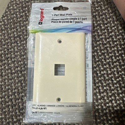 (5 pack )Legrand 1-Gang Single-Port Keystone Midsize Wall Plate - Light Almond