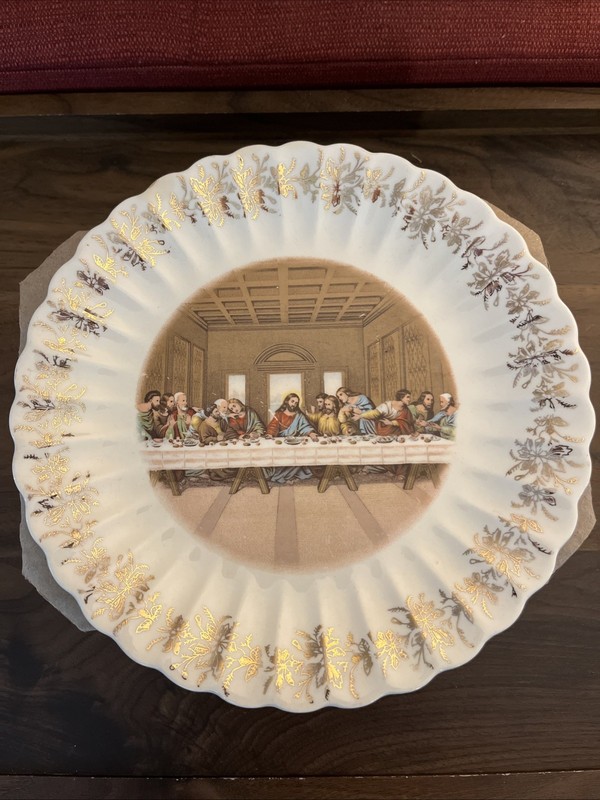 SANDERS MFG CO. NASHVILLE TN LORDS SUPPER PLATE 23K GOLD FIRST ED.