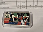 EVERYTHING UFO 1 oz 999 Silver Alien Silver Bar. Enameled Art Bar