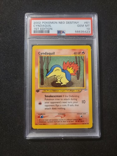 Cyndaquil (1st Edition) graded PSA 10 for sale on eBay