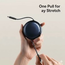 USB C to USB C Cable, 100W Retractable USB C 5A Fast Charging Cable