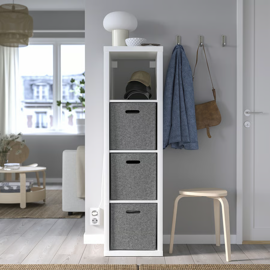 IKEA BLÄDDRA Gray Storage Cube Foldable Collapsible Fabric Box