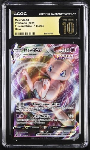 ✨✨ CGC 10 Pristine Mew VMAX 114/264 Ultra Rare Fusion Strike Pokemon Card