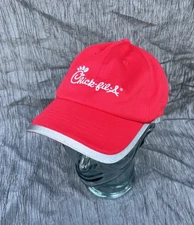 Vtg Chick-Fil-A OSFM uniform strap back hat cap Red OOBE