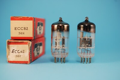 Matched Pair RSD  ECC82 12AU7 Double Triode Tubes Valves Rohres