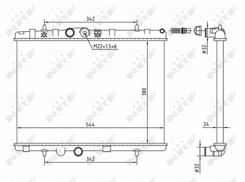 Radiator, engine cooling for CITROËN DS OPEL NRF 58226A - Picture 2 of 3