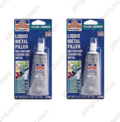 2pc Permatex 25909 - Liquid Metal Filler - 3.5oz Tube