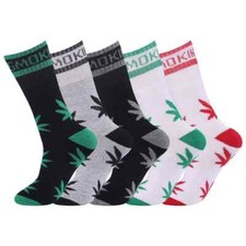 Mens STAY SMOKIN Mix leaf style sport socks 12 Pack socks One size UK 6-11 Mens