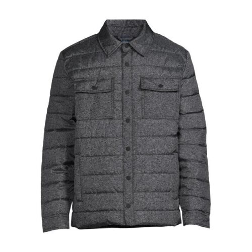 George Herren Shirt Jacke Puffer Style strukturiert grau anthrazit klein (34-36) - Bild 1 von 5