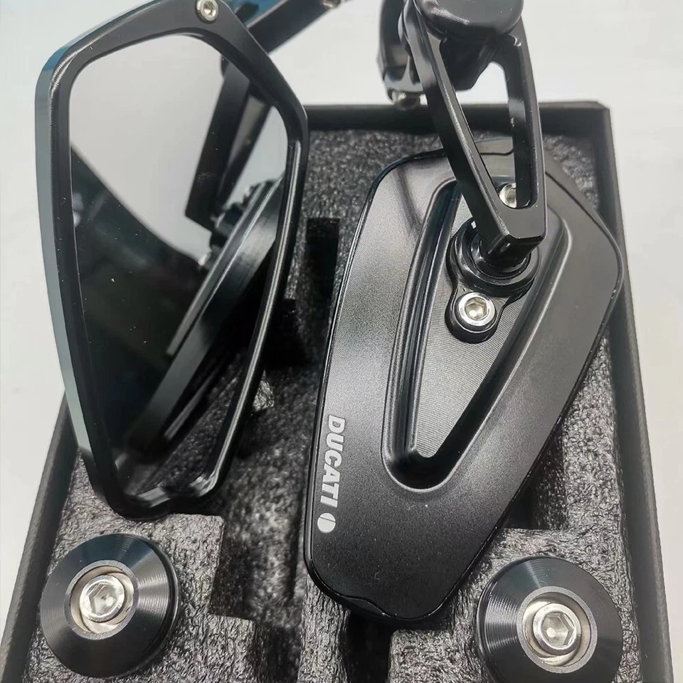 Par de espejos retrovisores de extremo de barra de aluminio CNC PARA Ducati Monster genuino NCS Foto 2 de 4