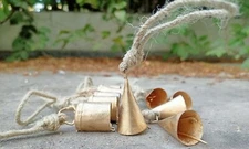 Set of 30 Vintage Rustic Lucky Handmade Cone & Cylinder Cow Bells Festive Décor