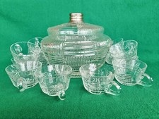 Servizio punch macedonia cristallo molato argento vintage anni '50 12 coppette