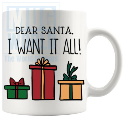 Lieber Weihnachtsmann Ich will alles Tasse Handarbeit Geschenke zum Geburtstag Weihnachten Freunde Fa...