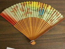 PAPER HAND FAN 10" C GOOD QUALITY Bamboo Folding Pocket Purse Geisha