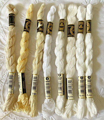 DMC Perle Cotton Size 5 Thread 25M Lot of 8 Skeins Assorted Colors Solid New