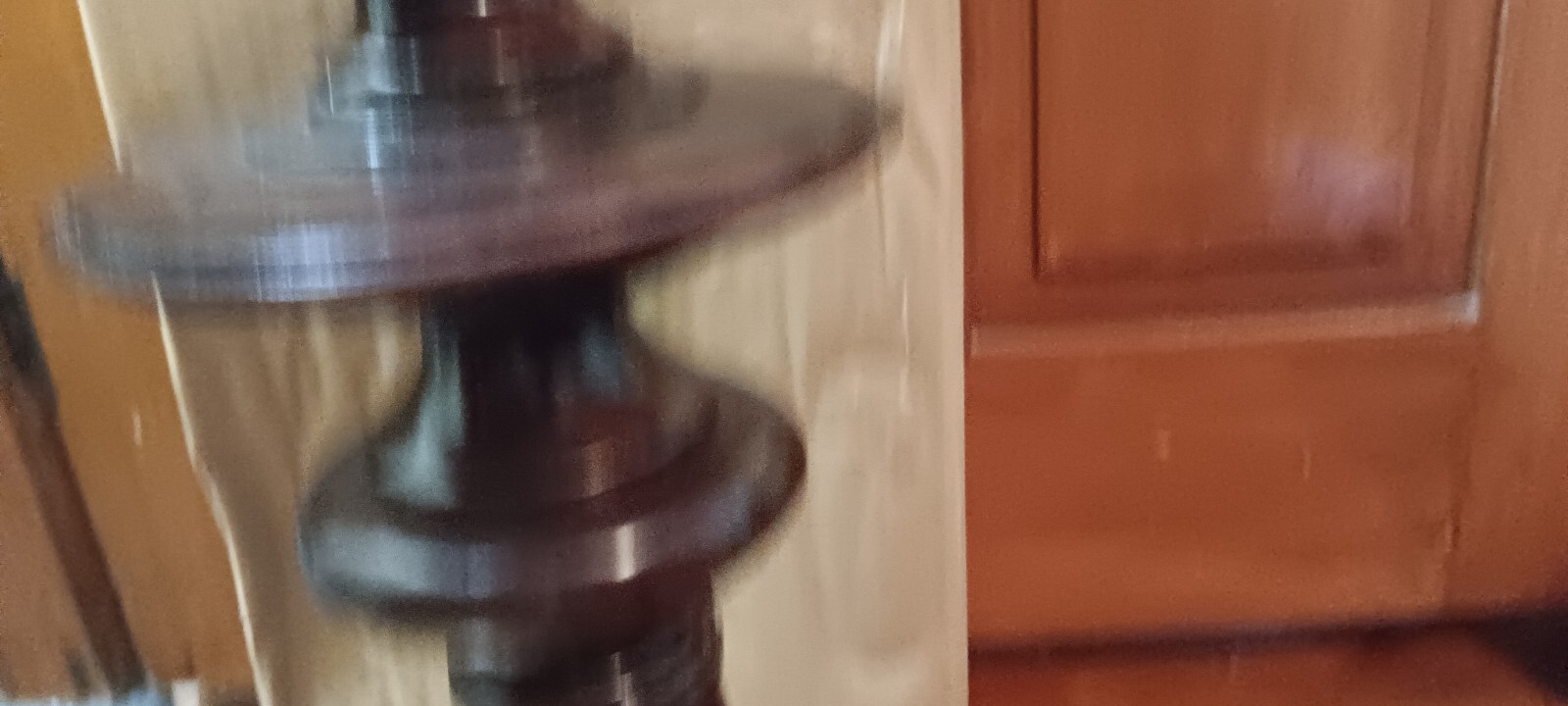 NIB Pillar Candle Holder Decorative Piece Mahogany 19&rdquo; Tall New In Box