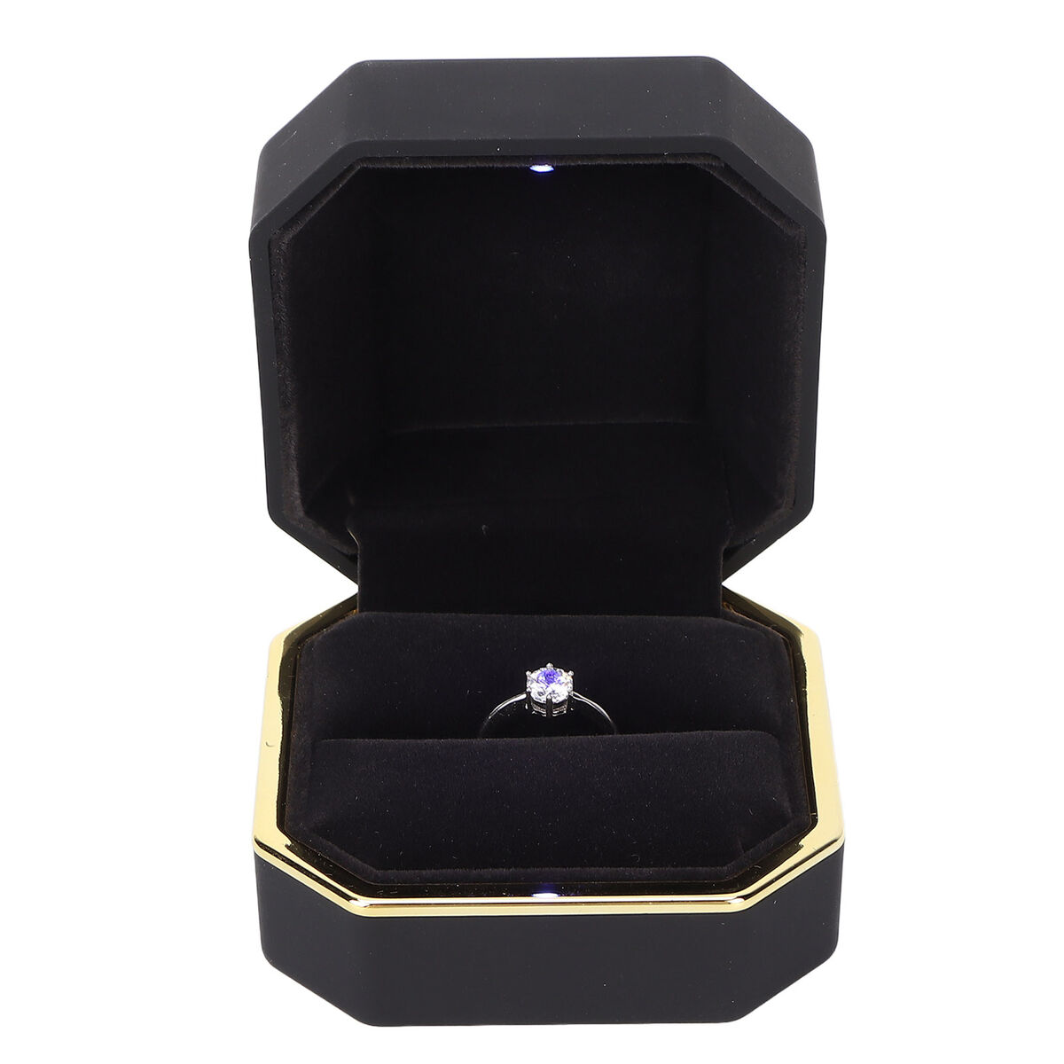 Luxury Ring Box Square Velvet Wedding Ring Case With LED Luxury Ring Box Square Velvet Wedding Ring Case With LED