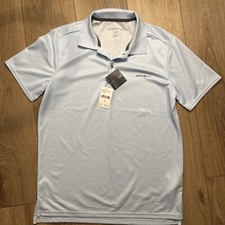 Eddie Bauer Everyday Tech Polo Free Dry Light Blue Size Medium NEW Performance