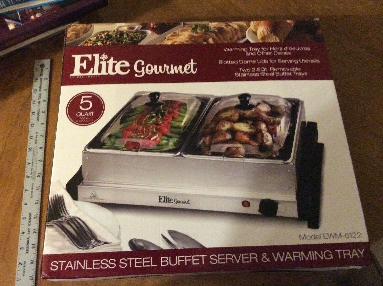 Elite Gourmet ~ Stainless Steel Buffet Server & Warming Tray Model