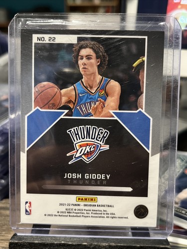 2021-22 Panini Obsidian Tmall Asia Josh Giddey Magnitude Red Flood #22 Rookie RC - Picture 2 of 2