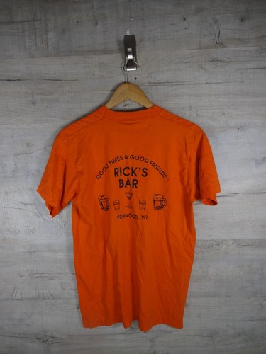 T-Shirt Hirschjagd orange Stich 90er große Grafik Vintage Obstwebstuhl bestes Tag M - Bild 3 von 6
