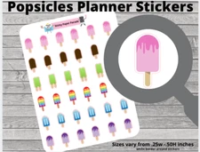 Popsicles Planner Stickers #73 / Planner Stickers  / Journal Stickers / Summer