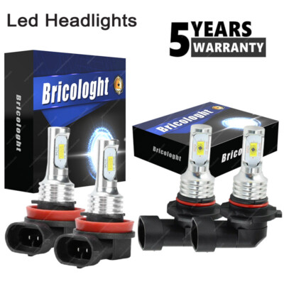 StoneBanks 9005/H11 LED Headlight Bulbs Combo – 6000K White, 330000LM, IP68, 5-Year Warranty