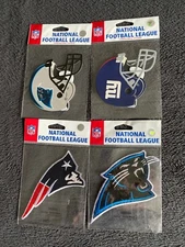 EK SUCCESS NFL LOT OF 2 DIMENSIONAL STICKERS & 2 PATCHES, PANTHERS, GIANTS, PATS