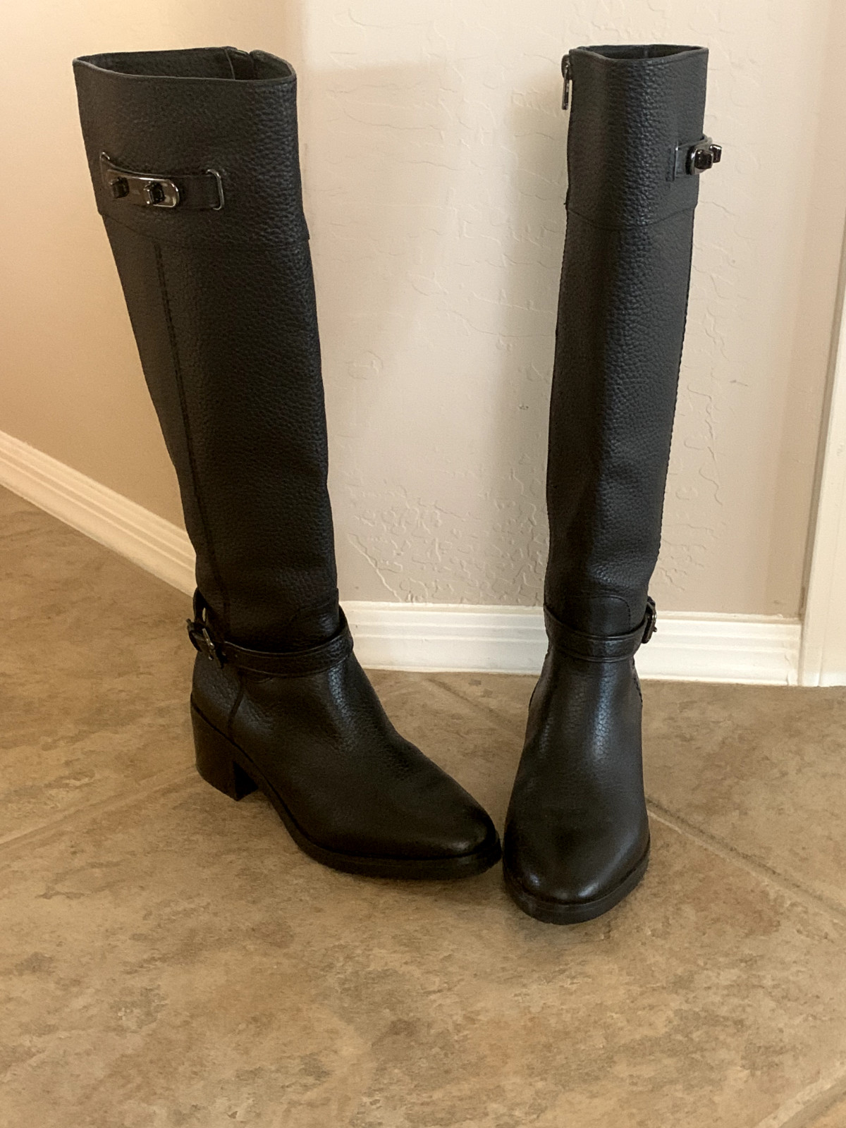 Coach Black Leather Sullivan Riding Boots Womens size… Gem