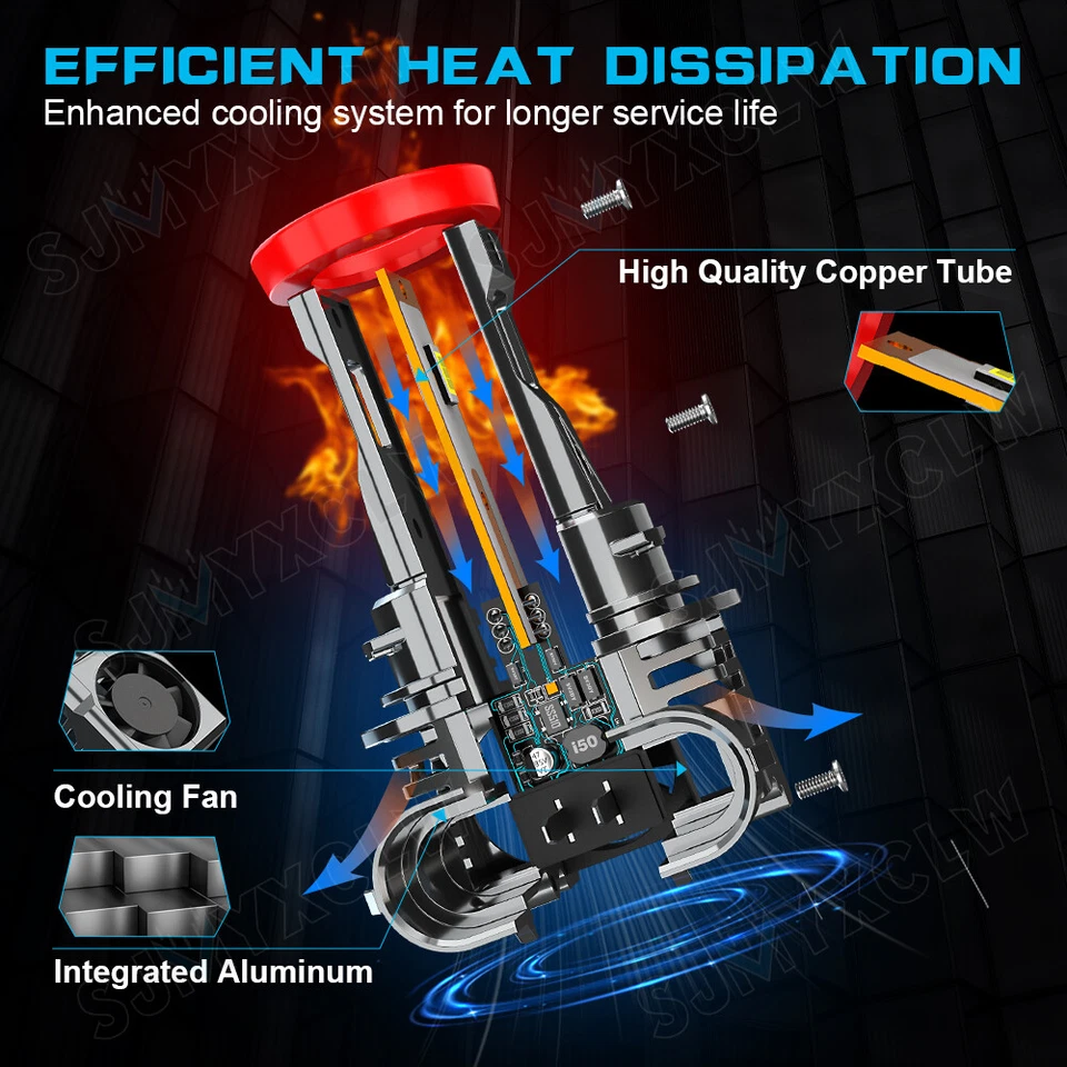 For Ford Transit-150 250 350 Base Van 2015-2022 LED Headlight Bulbs Kit 9005 H11 - Image 4 of 4