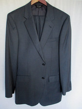 Jos. A. Bank Suit 41L 34x31 Gray Pinstripe 100 Wool