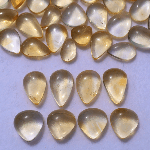 Wholesale 40 Pcs Natural Citrine Untreated 8.5mm-13.7mm Pear Cabochon Gemstones - Picture 6 of 11