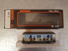 BEMO 3264 182 SCALA H0m 1/87 CARROZZA TERRAZZINI 2 ASSI RhB CON DISEGNI