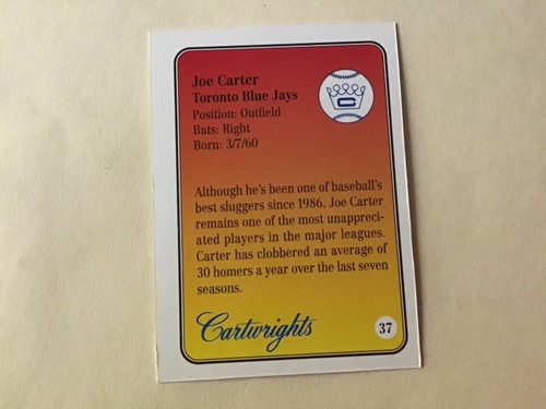 JOE CARTER Oddball Insert & Regular issue BLUE JAYS INDIANS Baseball YOU CHOOSE - Picture 16 of 308
