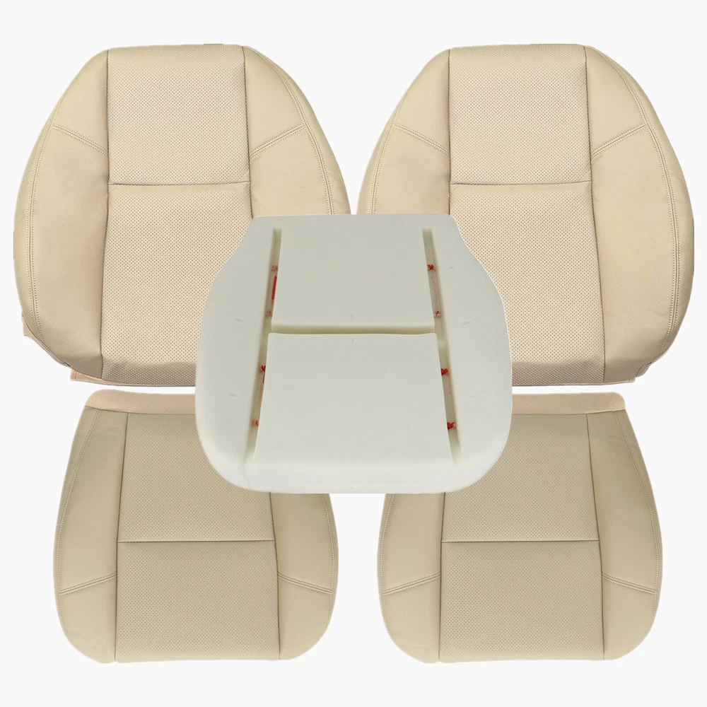 2009-2014 For Cadillac Escalade EXT Front Bottom Top AC Leather Seat Cover Tan
