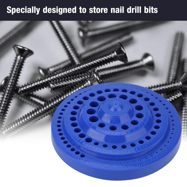 100pcs Hole Drill Bit Storage Case Holder Round Shape Hard Plastic