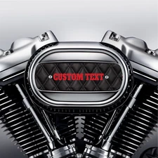 Custom Text Black Stitch Leather Design Air Cleaner Insert Replace Harley Insert