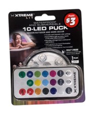 10 LED,Indoor/Outdoor Submersible Lights, Waterproof w/Remote, New in Sealed pk