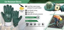 Gloves Gardening Water Resistant Leather Cut Resistant Lining Thorn Proof M 2XL