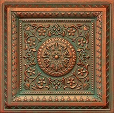 Home Decor Ceiling Tiles Glue Up Foam 20"x20" Milan R49 Copper Patina (24 pcs)