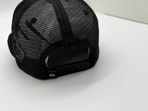 Quiksilver Hat Baseball Cap Snapback Black Palm Leaf Beach Foam Mesh Trucker - Picture 4 of 7