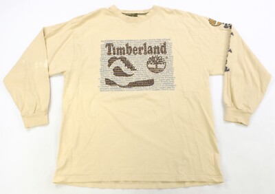 Rare Vintage TIMBERLAND Spell Out Graphic Long Sleeve T Shirt