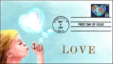 Scott 2535 29 Cents Love Goldmine Hand Painted FDC 21 Of 25