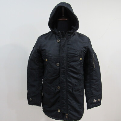 GURU VTG Mens Hooded Coat Black Chest 40/42 UK M REF (Y00791)