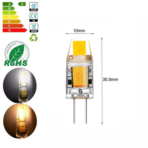 1-10x G4 COB LED 3W5W mini lampadina silice 12V lampadina lampada a innesto lampada - Foto 4 di 24